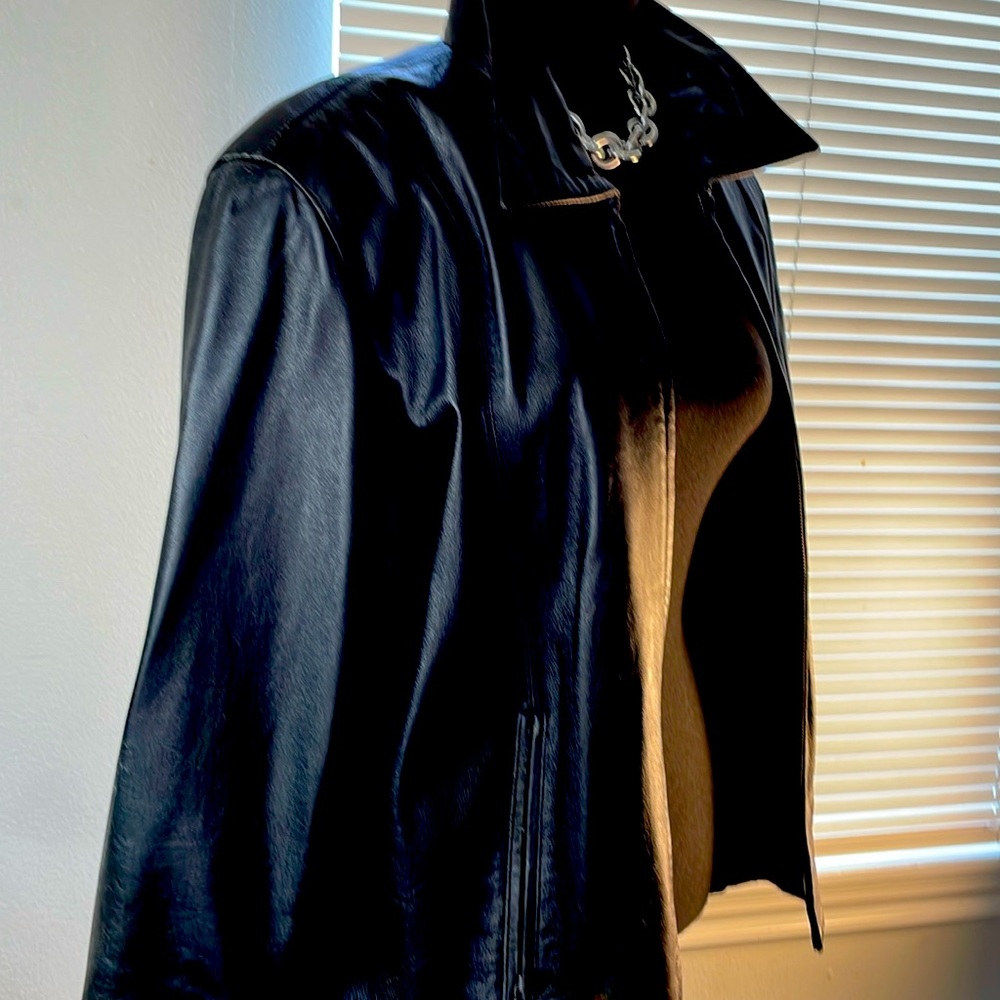 Liz Claiborne Black Soft Leather Jacket